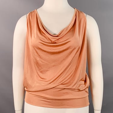 JEAN PAUL GAULTIER Size L Orange Sorbet Polyester Racerback Tank Casual Top