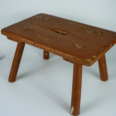 Old small wooden stool, wooden milking stool, rural wooden stool, Country Stool, country  wooden chair, primitive stool, small chair, 