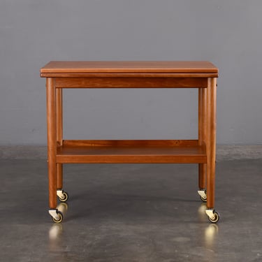 Mid-Century Danish Modern Tea Cart Serving Trolley Teak 