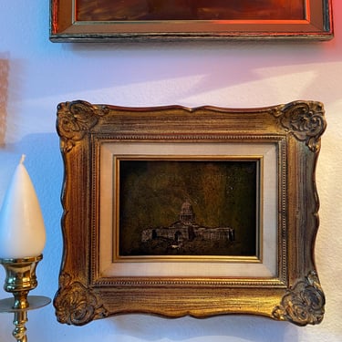Framed Capitol Building Art | Ornate Gilded Gold Framed Art | Vintage Beautiful Framed Art 