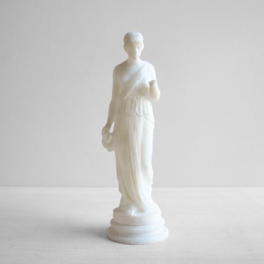Vintage Greek Goddess Hebe White Marble Statue 