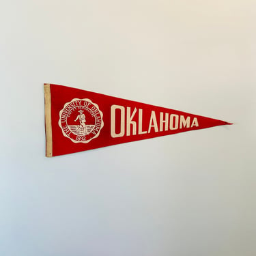 Vintage University of Oklahoma Full Size Pennant 