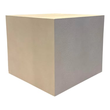 Caracole Modern White Faux Shagreen Solid Gourd Cube Table