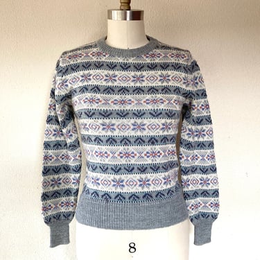 1970s Nordstrom striped fair isle sweater 