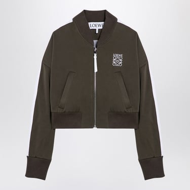 Loewe Dark Green Bomber Jacket In Technical Jersey Women