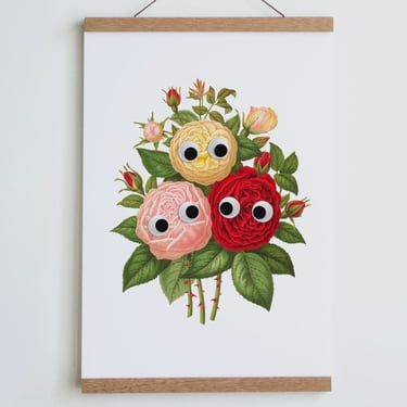 Googly Roses Print 12x18