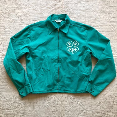 50s 4H Green Poplin Work Jacket Small 