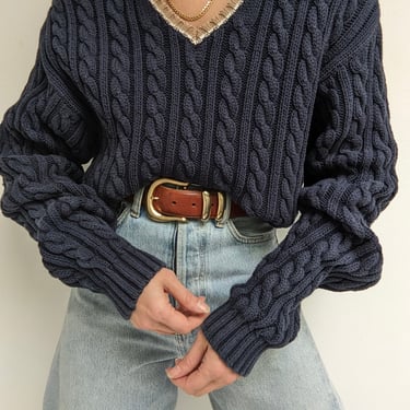 90s Navy Cable Knit Sweater