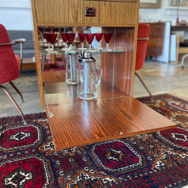 Danish Rosewood Drop Down Bar Cabinet