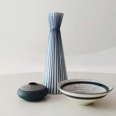 Graceful Larger Vase Danish Keramik Vintage Tall  Midcentury Pottery Gustavsberg Manner 