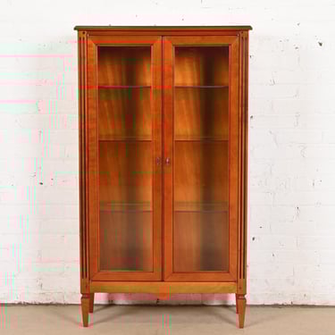 Grange French Regency Louis XVI Cherry Wood Bookcase or Display Cabinet