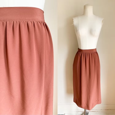 Vintage 1980s Chocolate Brown Chiffon Skirt / XS 