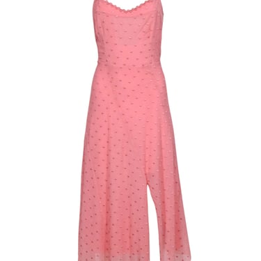 Rebecca Taylor - Pink Swiss Dot Sleeveless Maxi Dress Sz 14