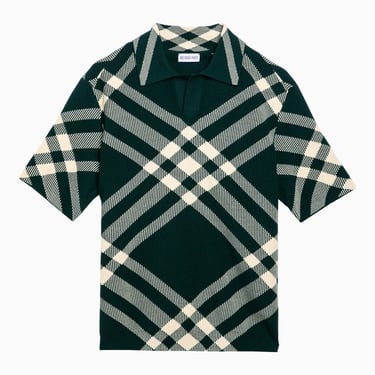 Burberry Check Pattern Polo Shirt In Wool Women