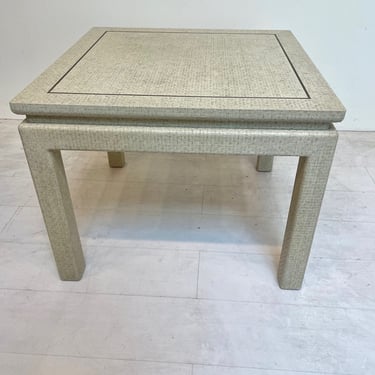 Grass Cloth End Table in the Style of  Karl Springer 
