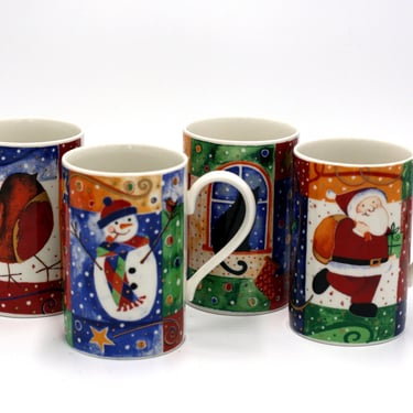 vintage Dunoon Jolly Christmas mugs by Jen Heyes 