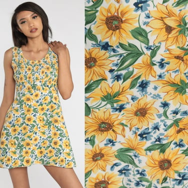 90s sunflower dress best sale