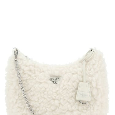 PRADA White Eco Fur Re-Edition 2005 Handbag