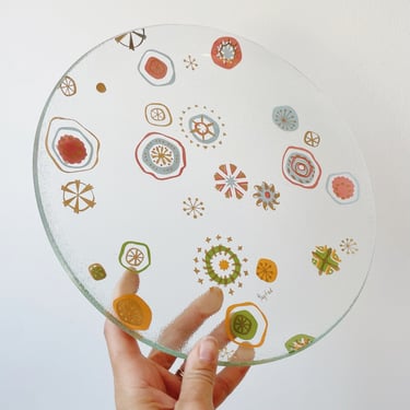 Atomic Themed Gay Fad Glass Platter