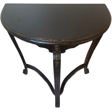 Vintage Painted Demi-Lune Console Table