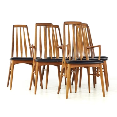 Koefoeds Hornslet Eva Mid Century Teak Dining Chairs - Set of 6 - mcm 