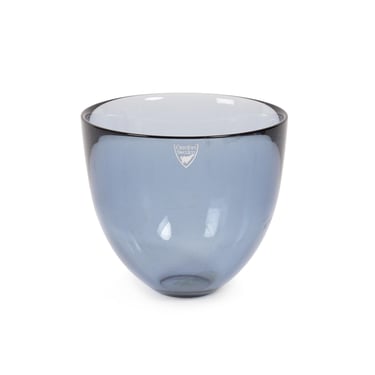 Lena Bergström Glass Vase Orrefors Sweden Clear Blue Vintage 