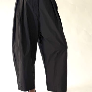 Modern Weaving Voluminous Pleat Trouser - Black