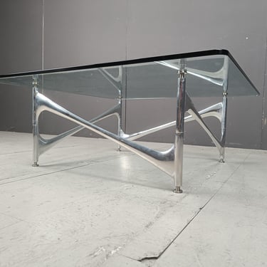 Vintage coffee table by Knut Hesterberg, 1970s - mid century modern coffee table - aluminum coffee table - vintage coffee table 