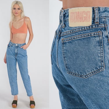 90s Jeans Bongo Tapered Jeans Retro Mom Jeans High Waisted Rise Jeans Denim Pants Retro Blue Streetwear Basic 2-02 Vintage 1990s Small S 28 