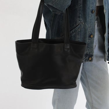 Incredible Faded Black Coach Leather Tote