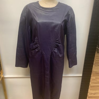 90s Purple Leather Dress 