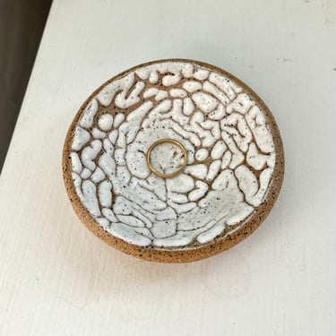 Ceramic Ring Dish. The Object Enthusiast. Textured White Stoneware Ring Dish. Ceramic Stoneware Trinket Dish. White stoneware Ceramics. 