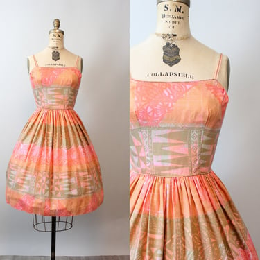 1950s NANI OF HAWAII cotton dress xs | new spring 