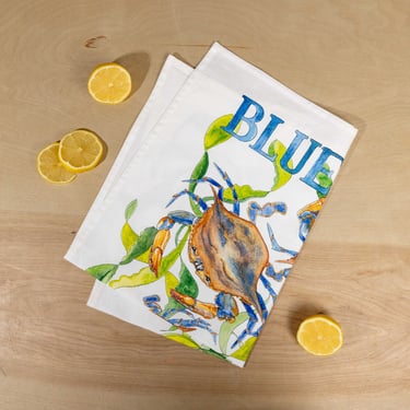 Blue Crab 100% Cotton Kitchen Towel