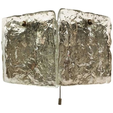 Ice Glass Wall Light, Sconce by Kalmar 