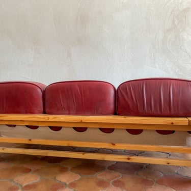 Hämeen Kalustaja Pine and Leather Sofa