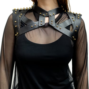 Black Leather Simple Framed Harness