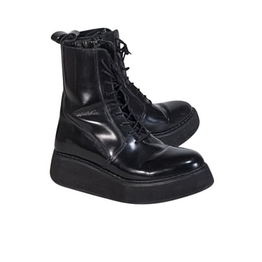 Rachel Comey - Black Leather Lace Up Combat Boots Sz 8
