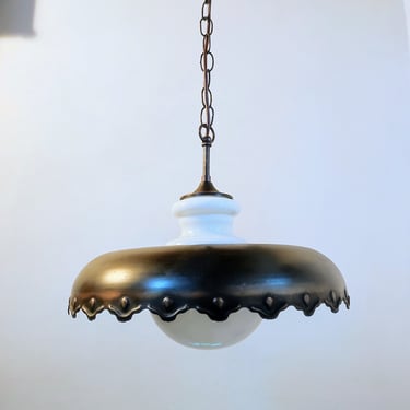 Vintage Metal Saucer Ceiling Light / Retro Ceiling Light /Mid Century Pendant Lamp / Metal Plate Light / 70s/ Vintage Lightning/ Yugoslavia 