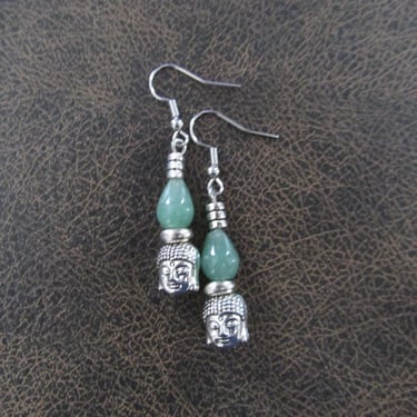 Jadeite Buddha earrings 