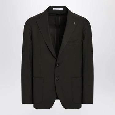 Tagliatore Single-Breasted Green Jacket In Virgin Wool Men