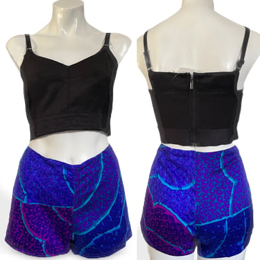 1960's Purple and Blue Tiki Shorts 32" waist