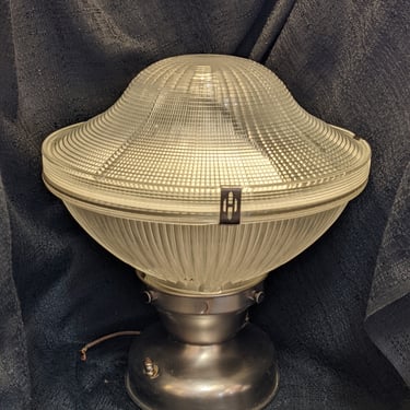 Vintage Semi Flush Industrial Halophane Light