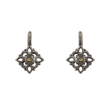 Judith Ripka - Silver & Gold Small Drop Earrings