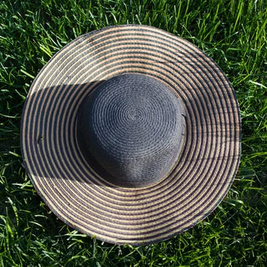 Mint by Goorin | Vintage 90's Two Tone Brown Earthy Summer Paper Floppy Sun Hat | Vacation, Boho, Bohemian / Vacay, Neutral Tone, Festival 