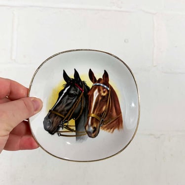 Vintage Brass Horse Ring Dish Weatherby Hanley England Falcon Ware Ashtray Mid-Century Equestrian Western Change Jewelry 1950s 