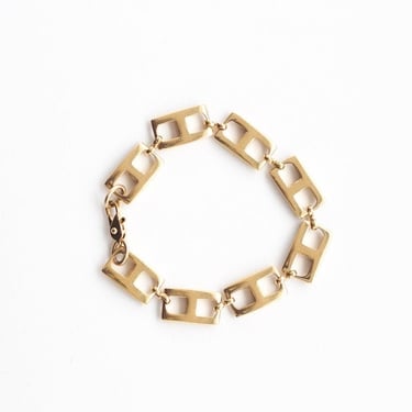 Gold tone rectangular link bracelet 