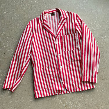 Vintage Red & White Striped Blazer / Red and White Vertical Striped Suit Jacket / Vintage Klugs Jacket / Vintage Circus Jacket 
