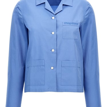 Miu Miu Women Logo Embroidery Shirt