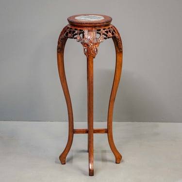 Contemporary Carved Marble Top Plant Stand